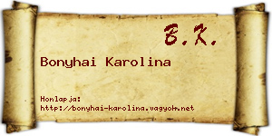 Bonyhai Karolina névjegykártya